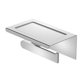 Bianca Nero Toilet Roll Holder With Shelf - Chrome